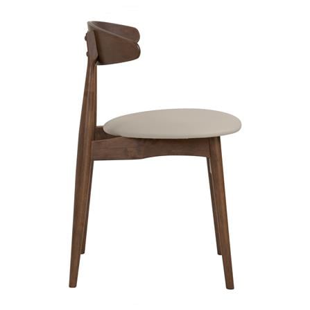 NESTHOUZ TELYN CHAIR IN COCOA COLOUR FRAME, CREAM COLOUR VINYL SEAT