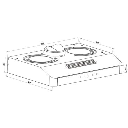 LIVINOX SLIM HOOD LCH-620-76B 75CM 1200M3/H