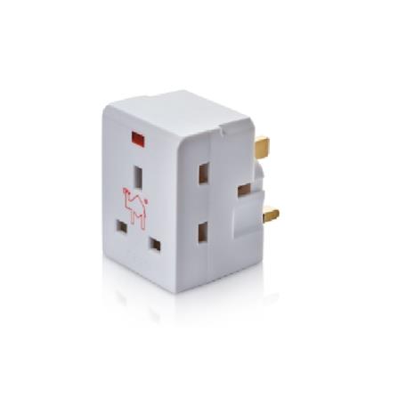 3PIN 3WAY ADAPTOR WITH NEON 2K-333L SELAMAT