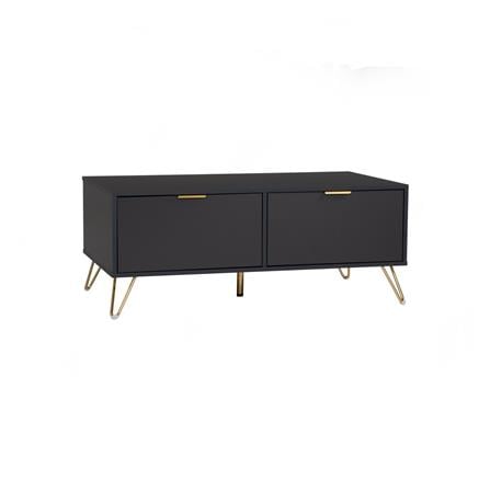 NUHOOM VOLOS COFFEE TABLE IN GOLD COLOUR METAL LEG, BLACK COLOUR TOP
