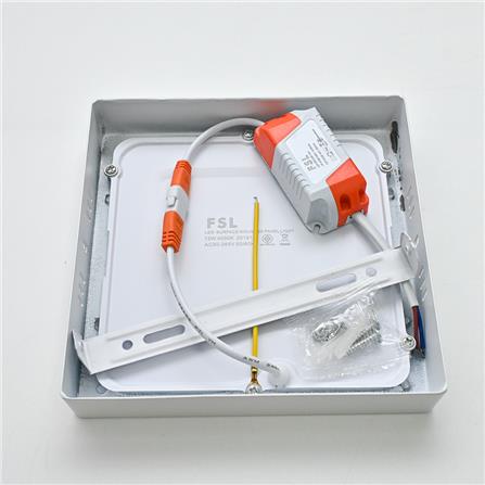 DOWNLIGHT 6" 12W SURFACE SQ C/W FSL ACRYLIC COOL WHITE 6" SQUARE