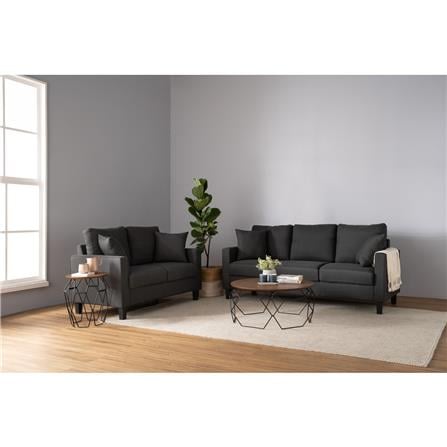 NESTHOUZ NANO ROUND SIDE TABLE IN COCOA COLOUR TOP, MATT BLACK EPOXY LEG