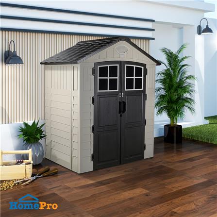 STORAGE SHED WITH OPAQUE TOP PANELS SPRING EVEREST N1B1 197X129CM