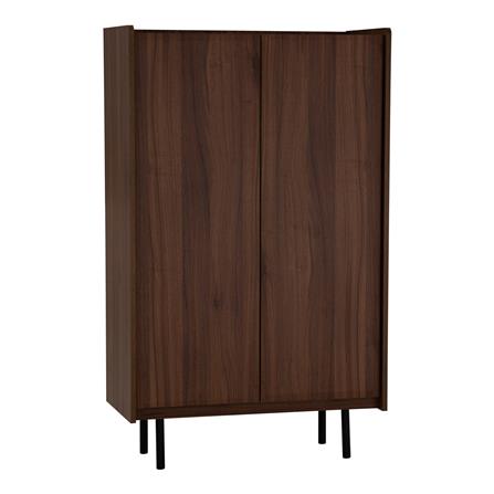 DENVER MULTI FUNCTION CABINET IN MATT BLACK EPOXY COLOUR LEG, WALNUT COLOUR TOP
