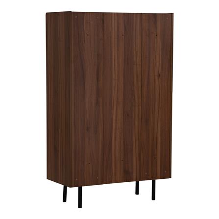 DENVER MULTI FUNCTION CABINET IN MATT BLACK EPOXY COLOUR LEG, WALNUT COLOUR TOP