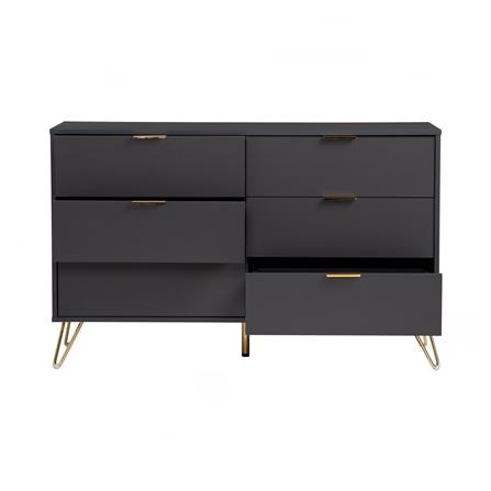 NUHOOM VOLOS 1.2M SIDEBOARD IN GOLD COLOUR METAL LEG, BLACK COLOUR TOP