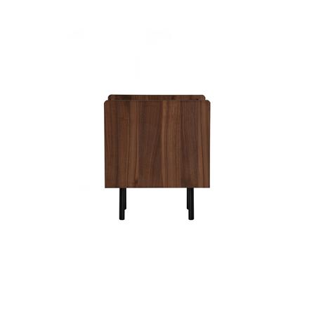 NUHOOM DENVER SIDE TABLE IN MATT BLACK EPOXY COLOUR LEG, WALNUT COLOUR TOP
