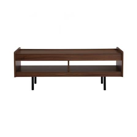 NUHOOM DENVER COFFEE TABLE IN MATT BLACK EPOXY COLOUR LEG, WALNUT COLOUR TOP