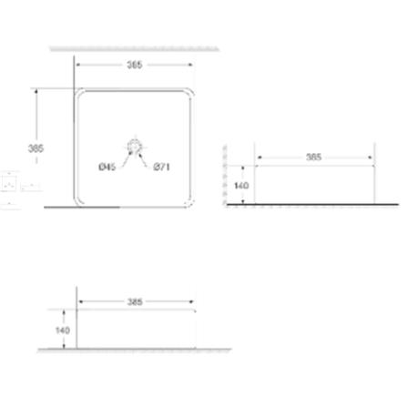 SORENTO ABOVE COUNTER WASH BASIN SRTWB1421 BLACK