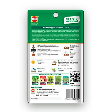 TRIO SEEDIY CHILI BIRD PEPPER SEED