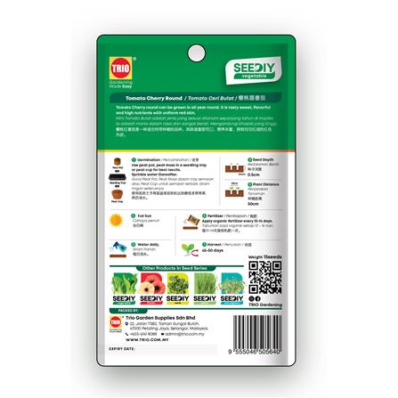 TRIO SEEDIY TOMATO CHERRY ROUND SEED