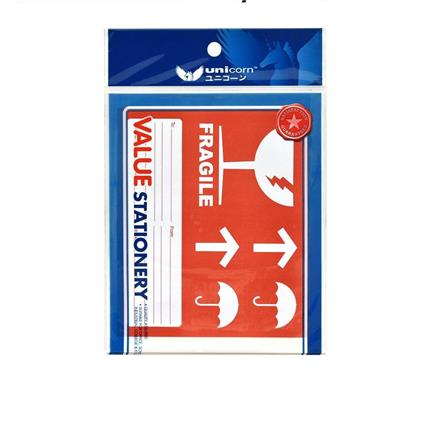 UNICORN FRAGILE STICKER 5s PACK RED/WHITE