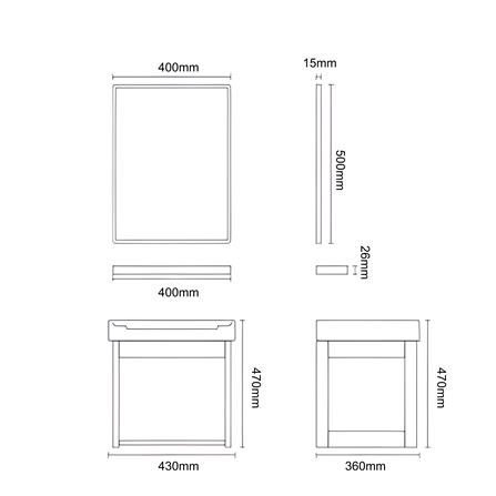 MD COUNTER WASHBASIN MBCS-430MW MABLE WHITE