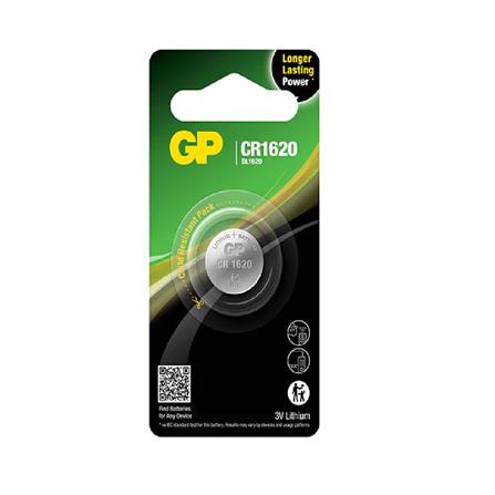 LITHIUM CELL BATTERY CR1620 CARD 1 GP