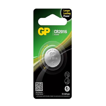 LITHIUM CELL BATTERY CR2016 CARD 1 GP