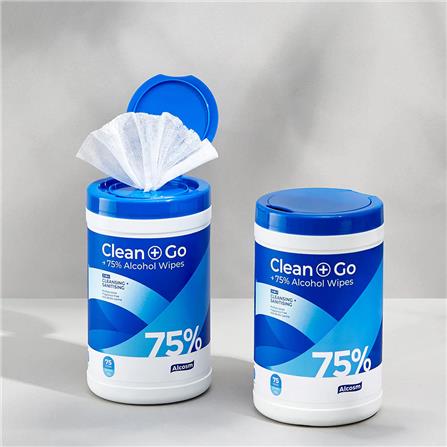 ALCOSM 75 PERCENT ALCOHOL WIPES 75 SHEETS CANISTER
