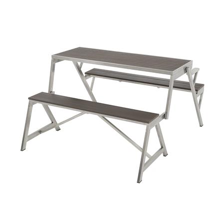 2-IN-1 PICNIC TABLE BENCH SPRING SILVER/BROWN