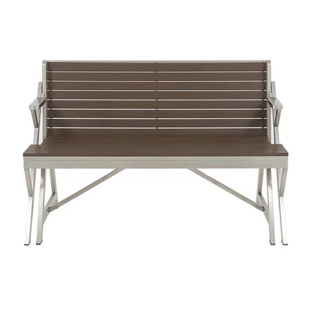 2-IN-1 PICNIC TABLE BENCH SPRING SILVER/BROWN