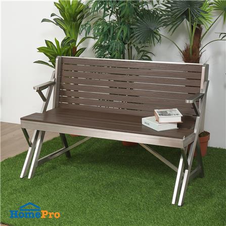 2-IN-1 PICNIC TABLE BENCH SPRING SILVER/BROWN