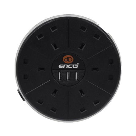 POWER STRIP  2M 6G2M+3USB 3U6KBK ENCO ENCO