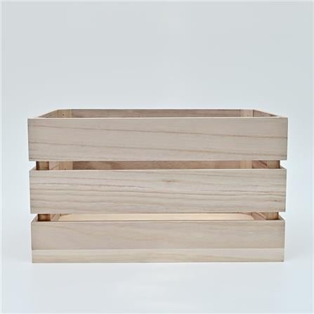 SQUARE WOODEN STORAGE BOX STACKO M 35X25X20CM NATURAL