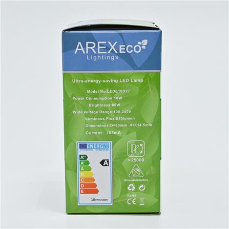 LED A60 ECO 10W 6500K DAYLIGHT E27 LEDE10D27 AREX