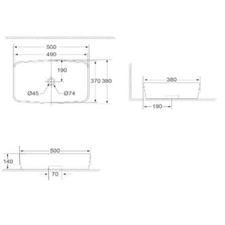 SORENTO ABV COUNTER WASHBASIN SRTWB1543 WHITE