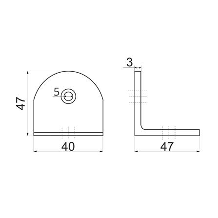DEXZON ANGLE BRACKET TA-005 SILVER 2PCS EACH