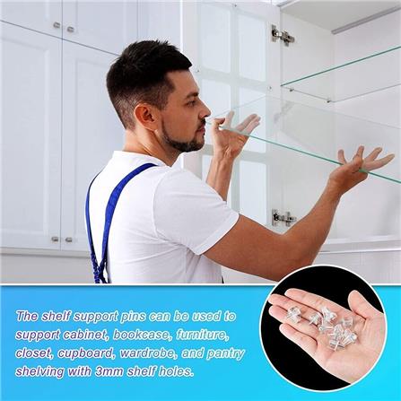 DEXZON SHELF SUPPORT PIN SS-40 10PCS EACH TRANSPARENT