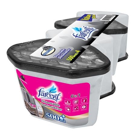 FARCENT DEHUMIDIFIER DISPOSABLE CHARCOAL 500ML 4S'