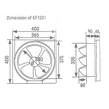 KHIND WALL VENTILATION FAN EF1201 12INCH 36WATT 1200RPM