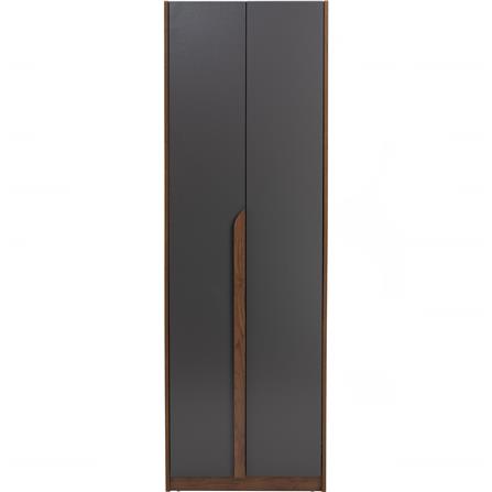 NUHOOM WARDROBE MANDO 2 DOOR WALNUT/BLACK 170/172