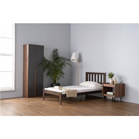 NUHOOM WARDROBE MANDO 2 DOOR WALNUT/BLACK 170/172