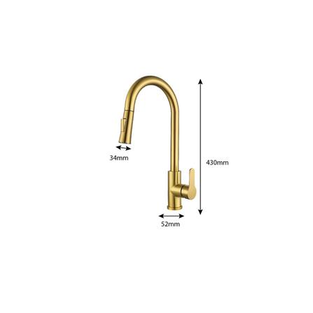 SORENTO PULL OUT SINK FAUCET MIXER SRTKT71-SS GOLD