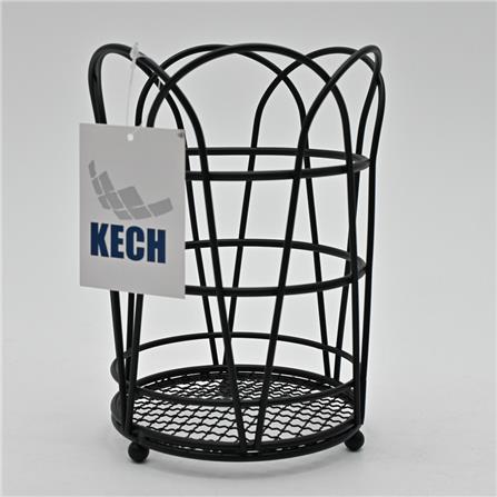 KITCHEN HOLDER ROUND FLOWER KECH BLACK 14X14X19.5CM BLACK