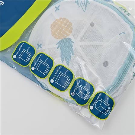 LAUNDRY WASH BAG PLIM PINEAPPLE OVAL 16X16CM WHITE
