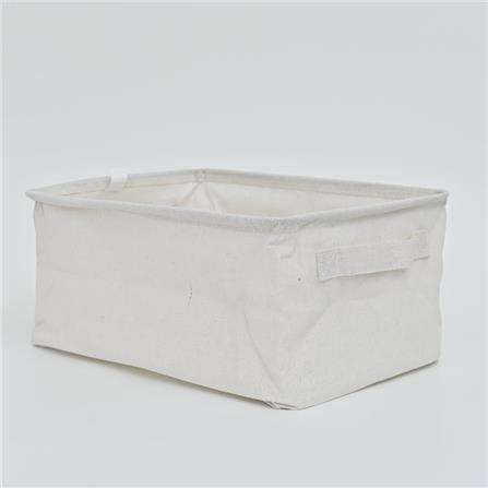 CLOTH BASKET SIMPLE PLIM M 37X26X18CM CREAM