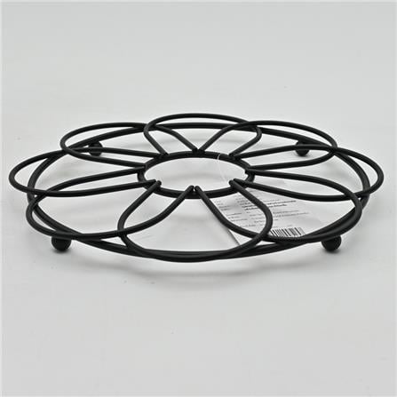 TRIVET ROUND FLOWER KECH 21X21CM BLACK