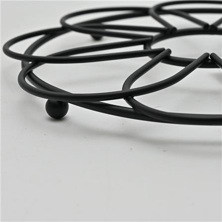 TRIVET ROUND FLOWER KECH 21X21CM BLACK