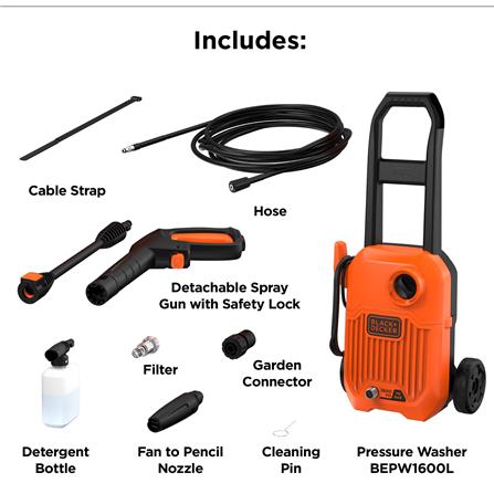 BLACK & DECKER BEPW1600L 110BAR 1400W PRESSURE CLEANER