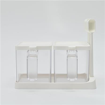 KECH SEASONING BOX WITH TRAY 2 COMPARTMENT WHITE