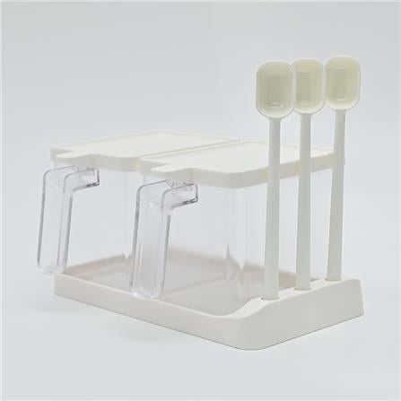 KECH SEASONING BOX WITH TRAY 2 COMPARTMENT WHITE