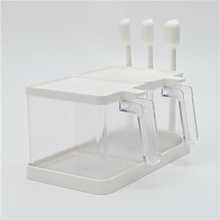 KECH SEASONING BOX WITH TRAY 2 COMPARTMENT WHITE