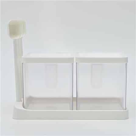 KECH SEASONING BOX WITH TRAY 2 COMPARTMENT WHITE