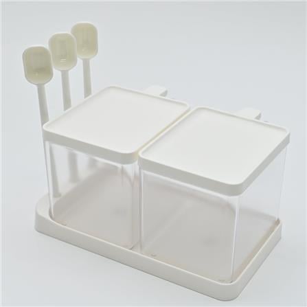KECH SEASONING BOX WITH TRAY 2 COMPARTMENT WHITE