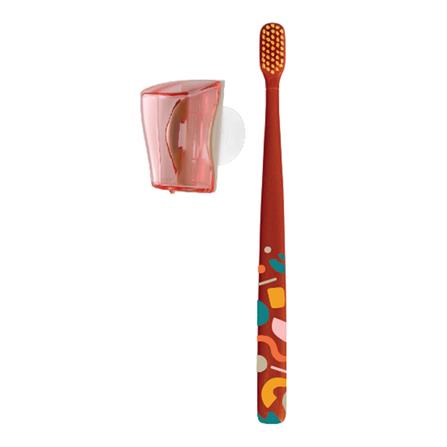 FLIPPER TWIGO BASIC COMBO ADULT TOOTHBRUSH + BASIC TOOTHBRUSH HOLDER F30801-00 FLORA PINK