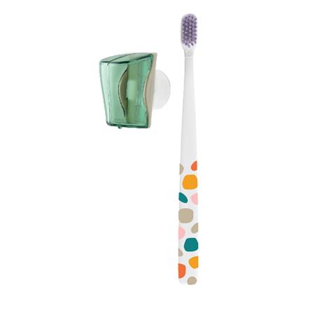 FLIPPER TWIGO BASIC COMBO ADULT TOOTHBRUSH + TOOTHBRUSH HOLDER F30802-00 MOUNTAIN GREEN
