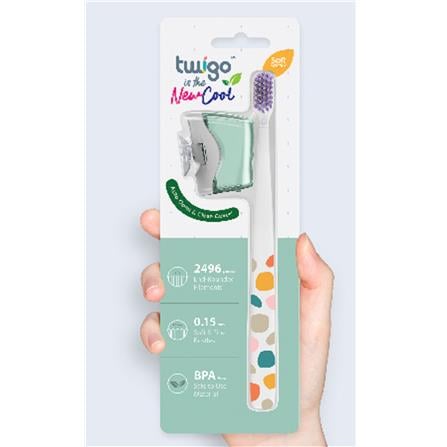 FLIPPER TWIGO BASIC COMBO ADULT TOOTHBRUSH + TOOTHBRUSH HOLDER F30802-00 MOUNTAIN GREEN