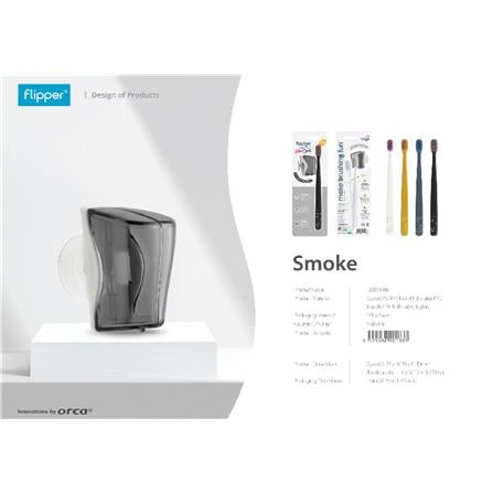 FLIPPER TWIGO BASIC COMBO ADULT TOOTHBRUSH + TOOTHBRUSH HOLDER F30804-00 SMOKE