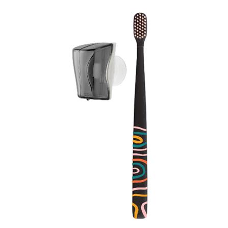 FLIPPER TWIGO BASIC COMBO ADULT TOOTHBRUSH + TOOTHBRUSH HOLDER F30804-00 SMOKE